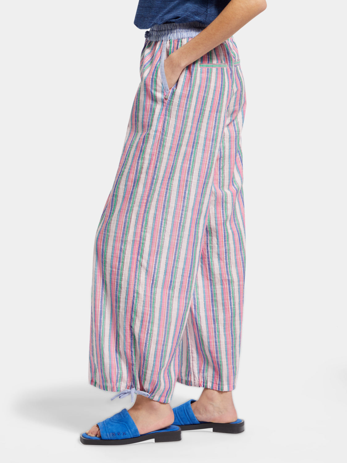 Lurex striped beach pants