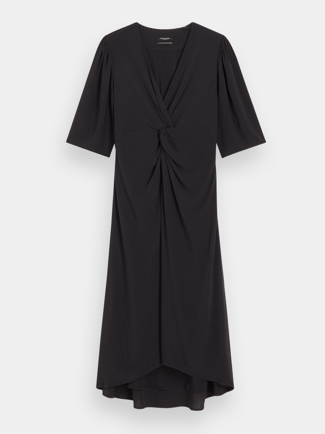Knotted midi wrap dress