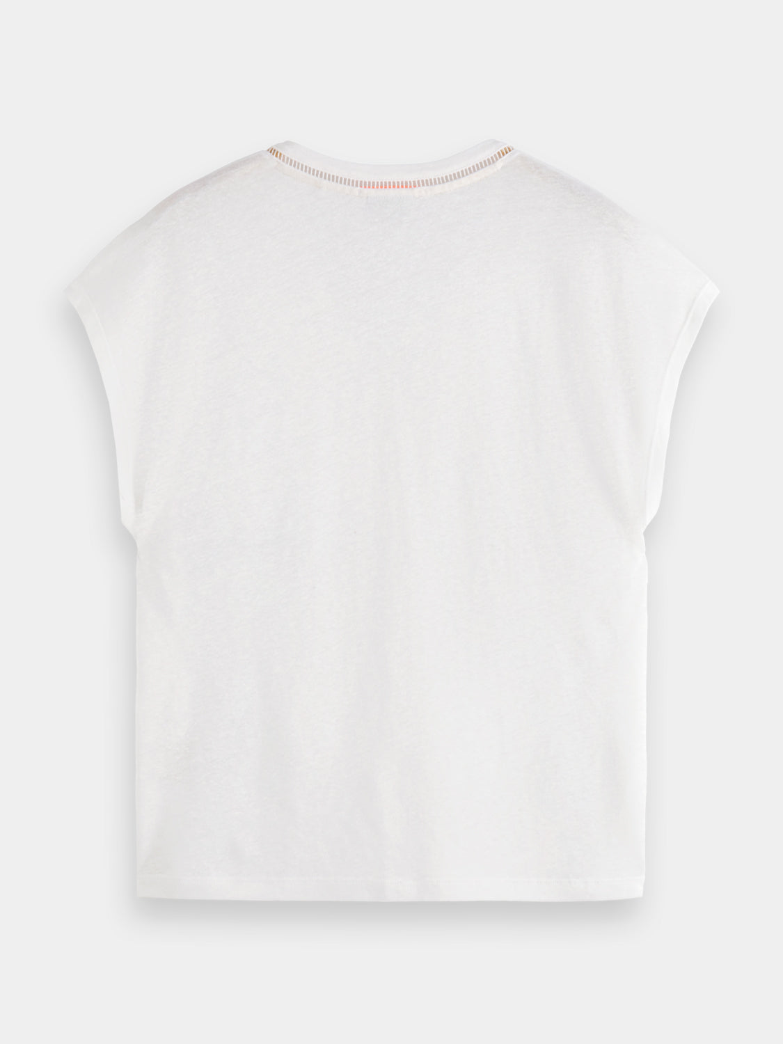 V-neck ladder detail t-shirt - Scotch & Soda NZ