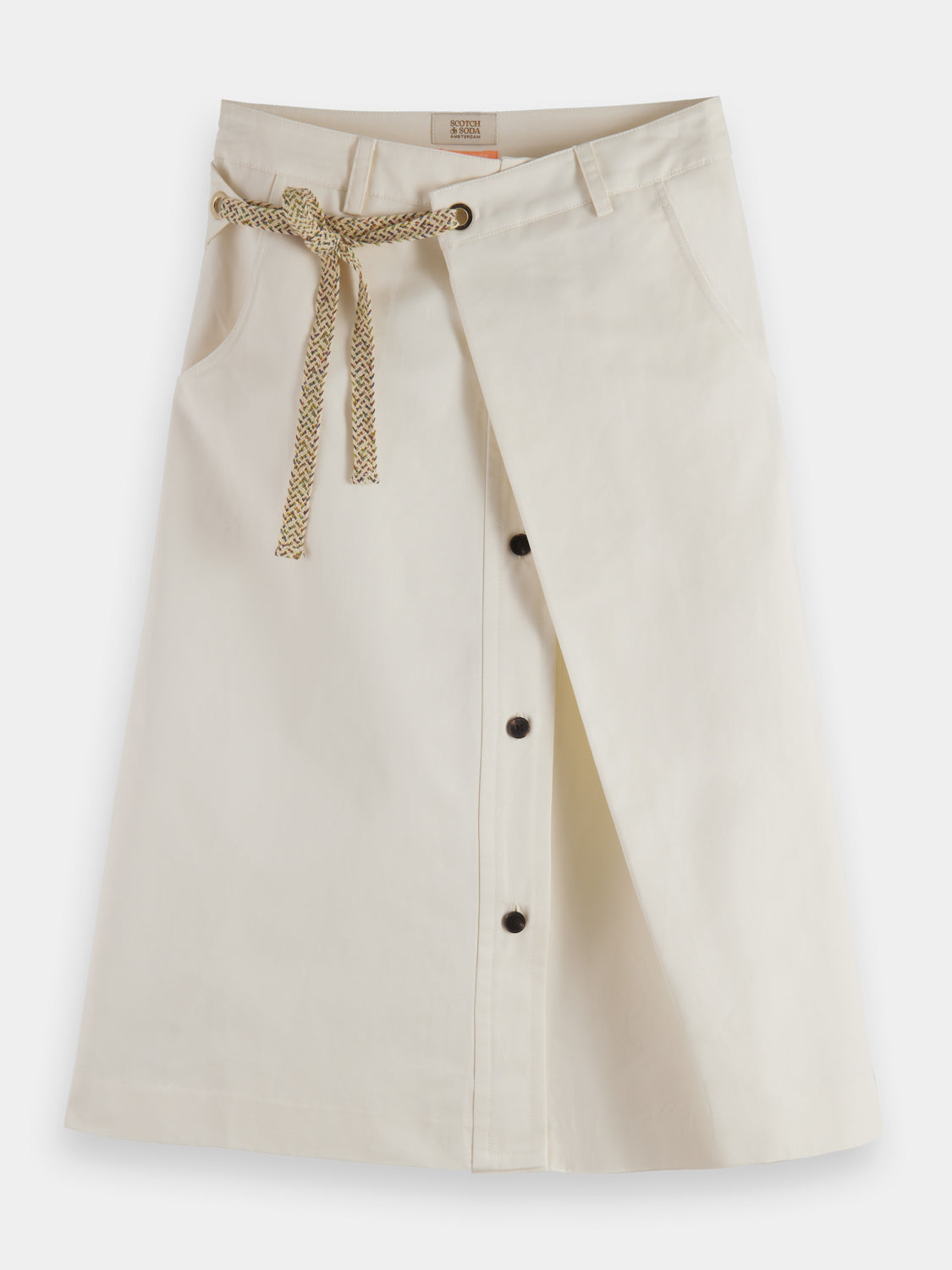 Wrap front midi skirt by SCOTCH & SODA featuring a stylish design, flowing fabric, and a flattering silhouette.
