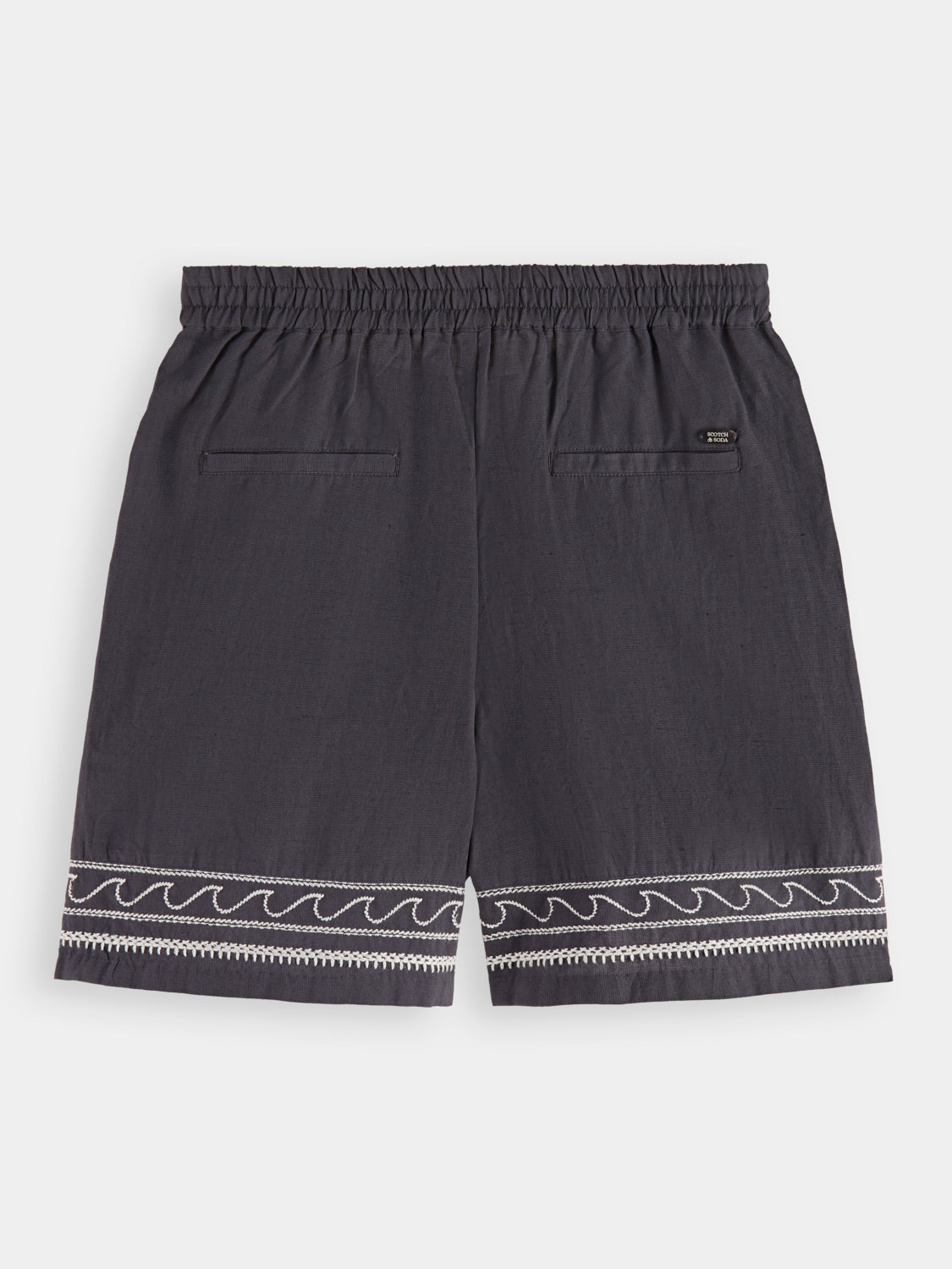 Palm embroidered linen shorts - Scotch & Soda NZ