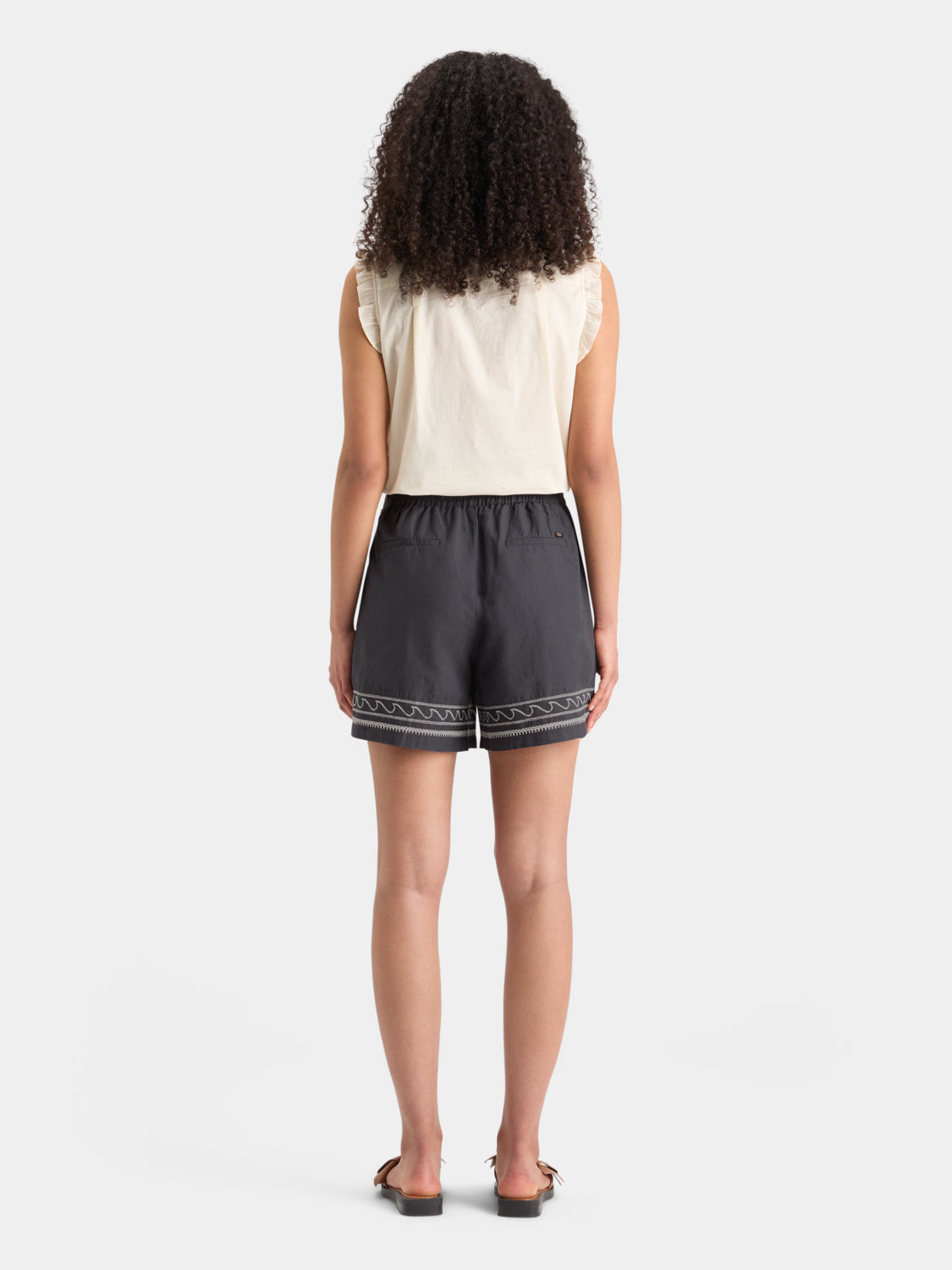Palm embroidered linen shorts - Scotch & Soda NZ