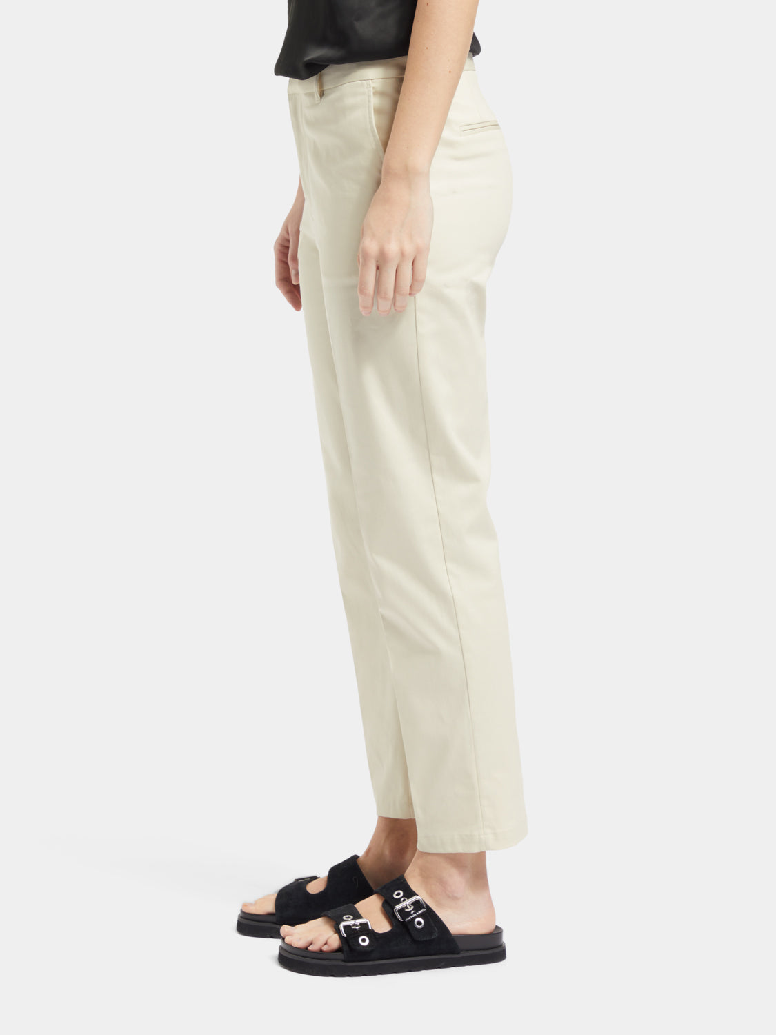 Scarlet tapered chinos by Scotch & Soda, showing front view with slim fit, classic design, and neutral color.