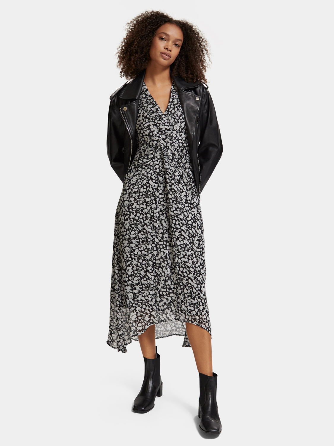 Midi dress with knot detail