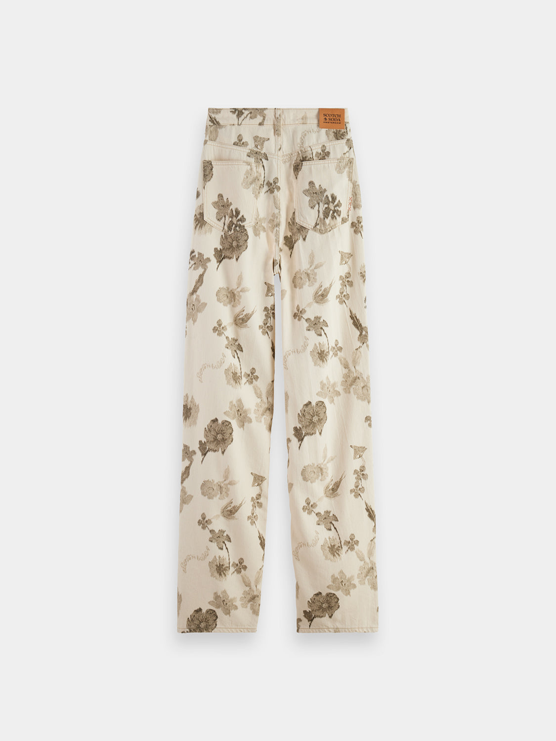 SCOTCH & SODA Ripple straight fit denim jeans shown from the back with a dark wash and classic five-pocket design.