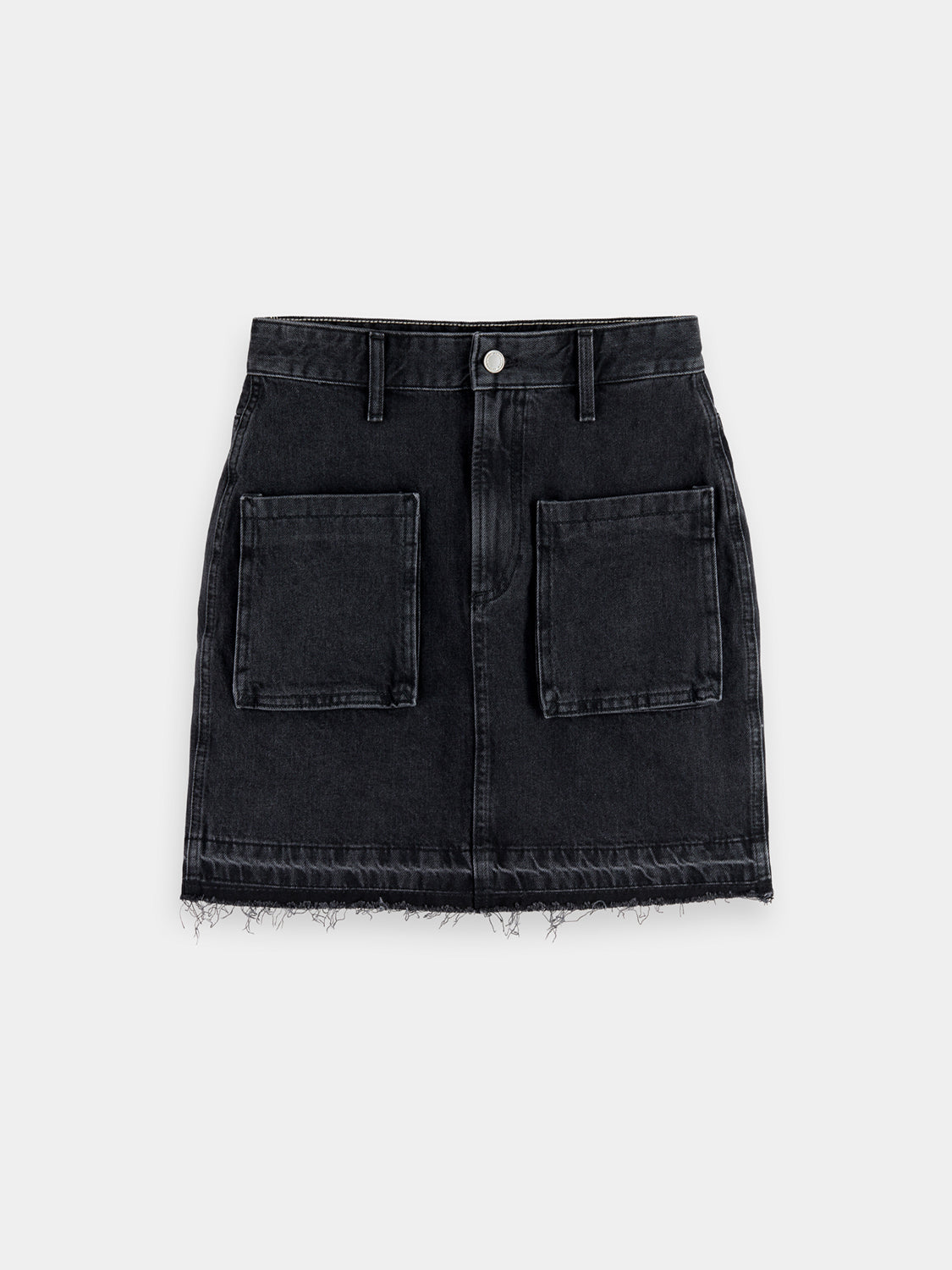 Denim cargo mini skirt by Scotch & Soda featuring front pockets, belt loops, and a casual, stylish fit.