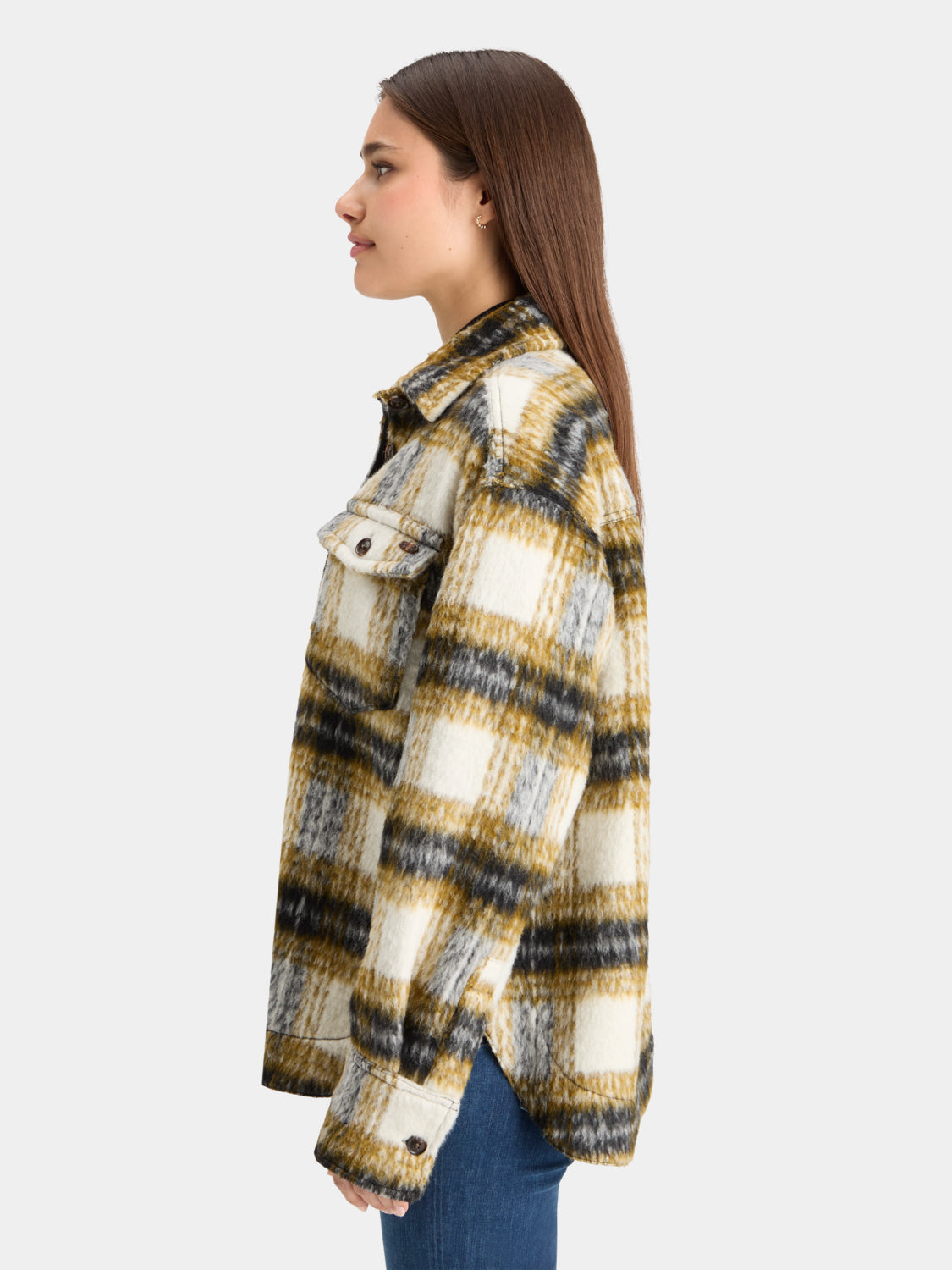 Brushed check shirt jacket - Scotch & Soda NZ
