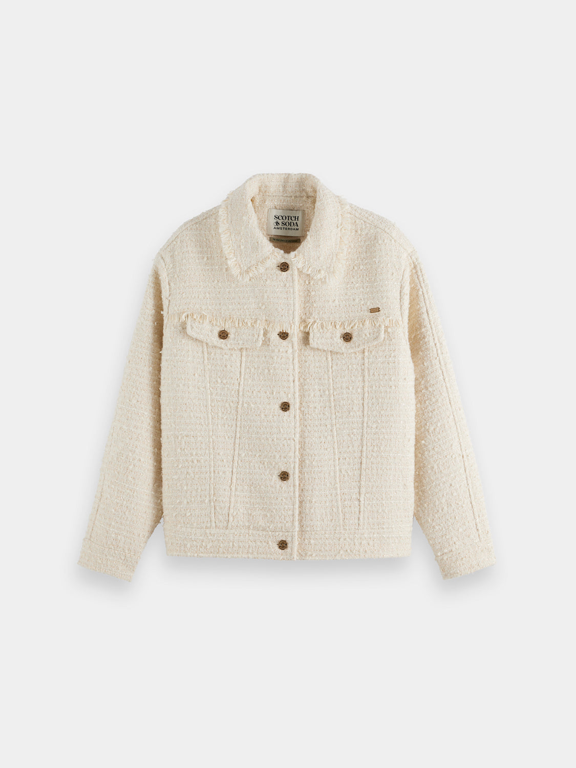 Boucle tweed trucker jacket - Scotch & Soda NZ