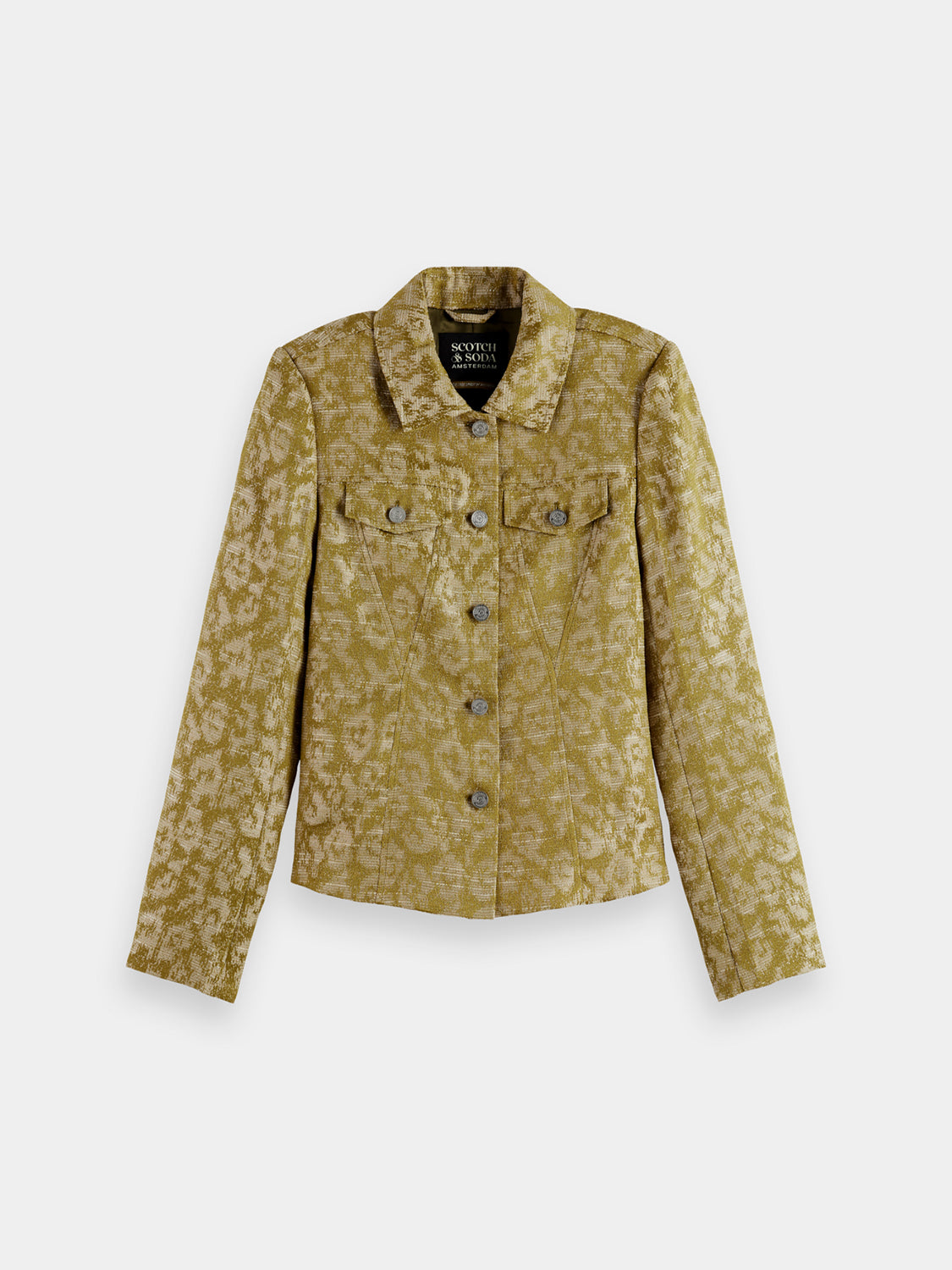 Fitted trucker jacquard blazer - Scotch & Soda NZ