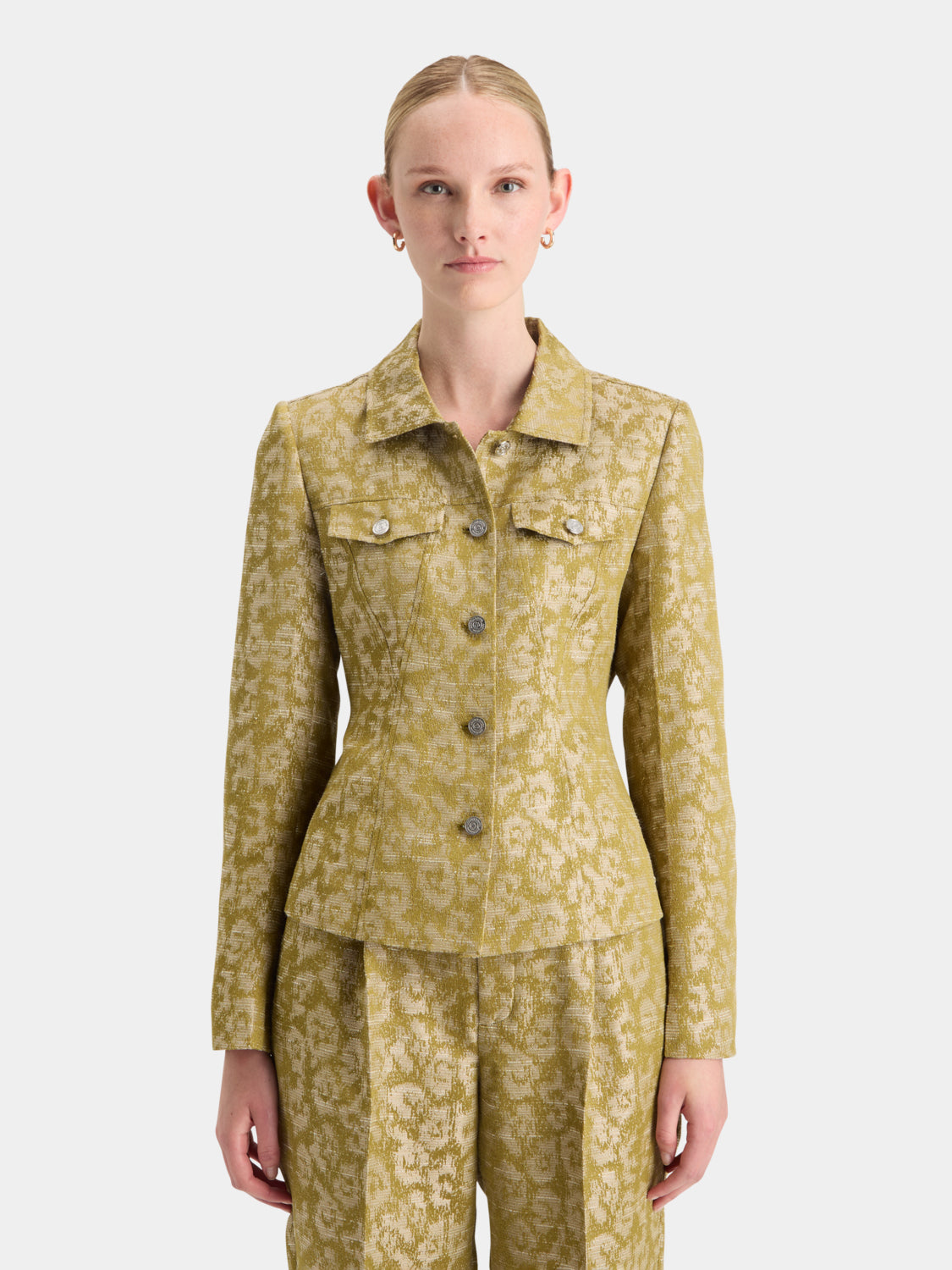 Fitted trucker jacquard blazer - Scotch & Soda NZ