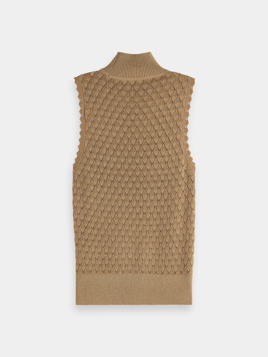 Metallic pointelle knit tank - Scotch & Soda NZ
