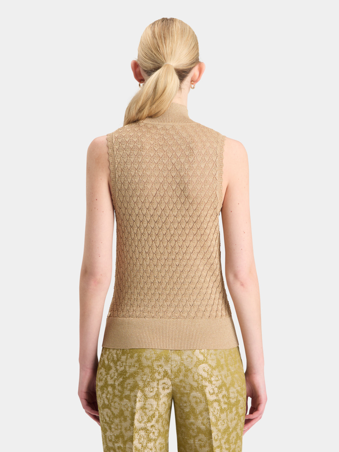 Metallic pointelle knit tank - Scotch & Soda NZ