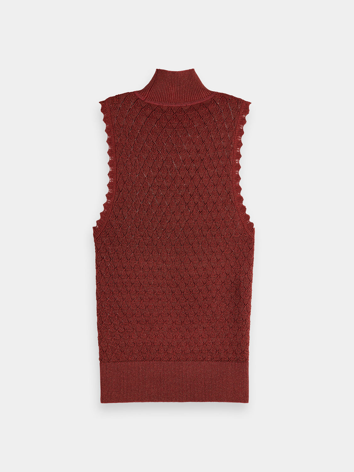 Metallic pointelle knit tank - Scotch & Soda NZ