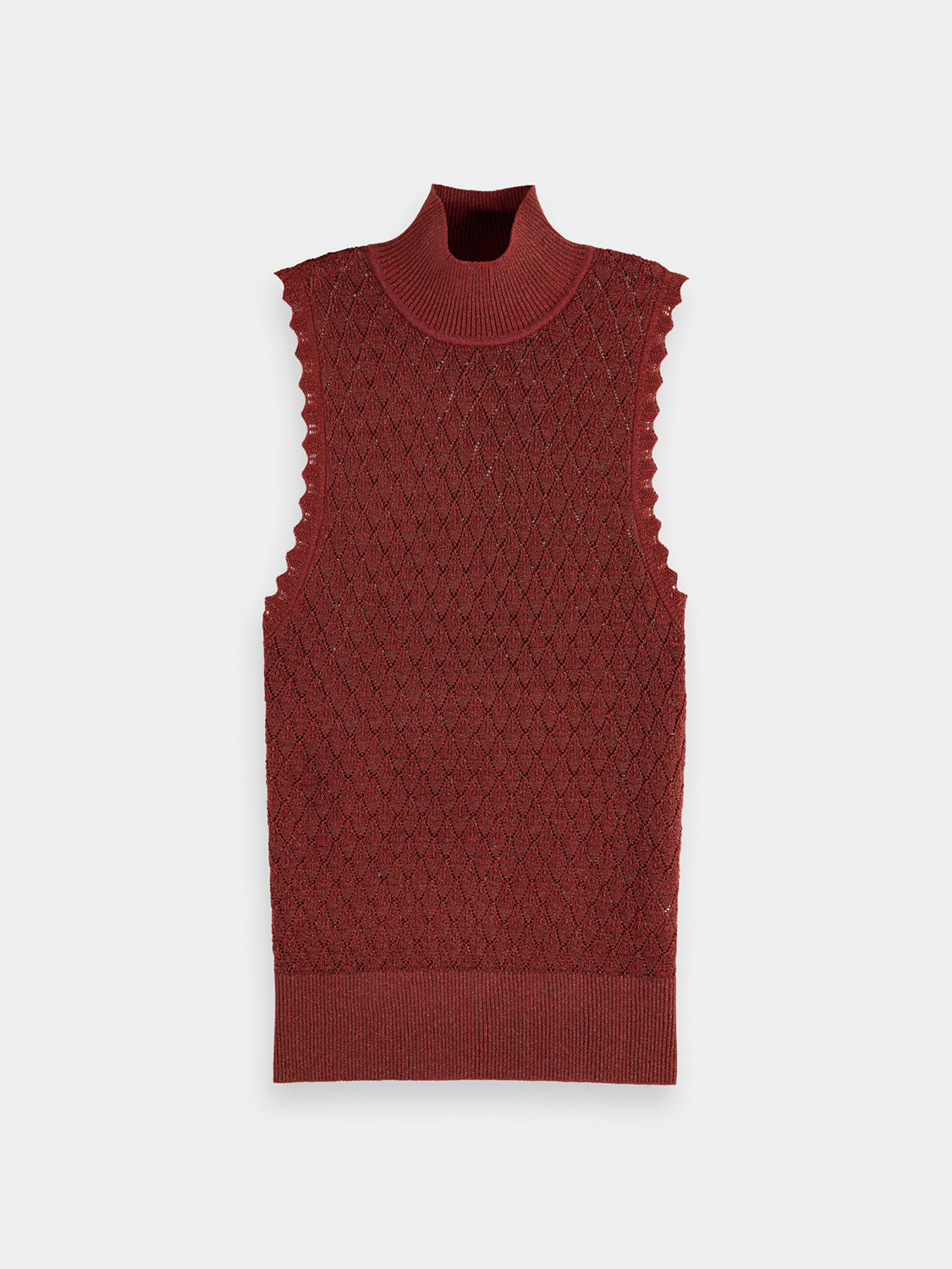 Metallic pointelle knit tank - Scotch & Soda NZ