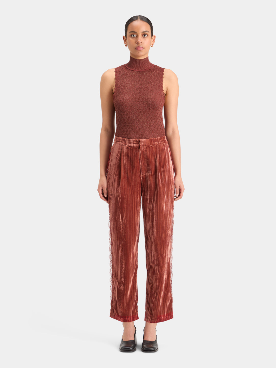 Metallic pointelle knit tank - Scotch & Soda NZ