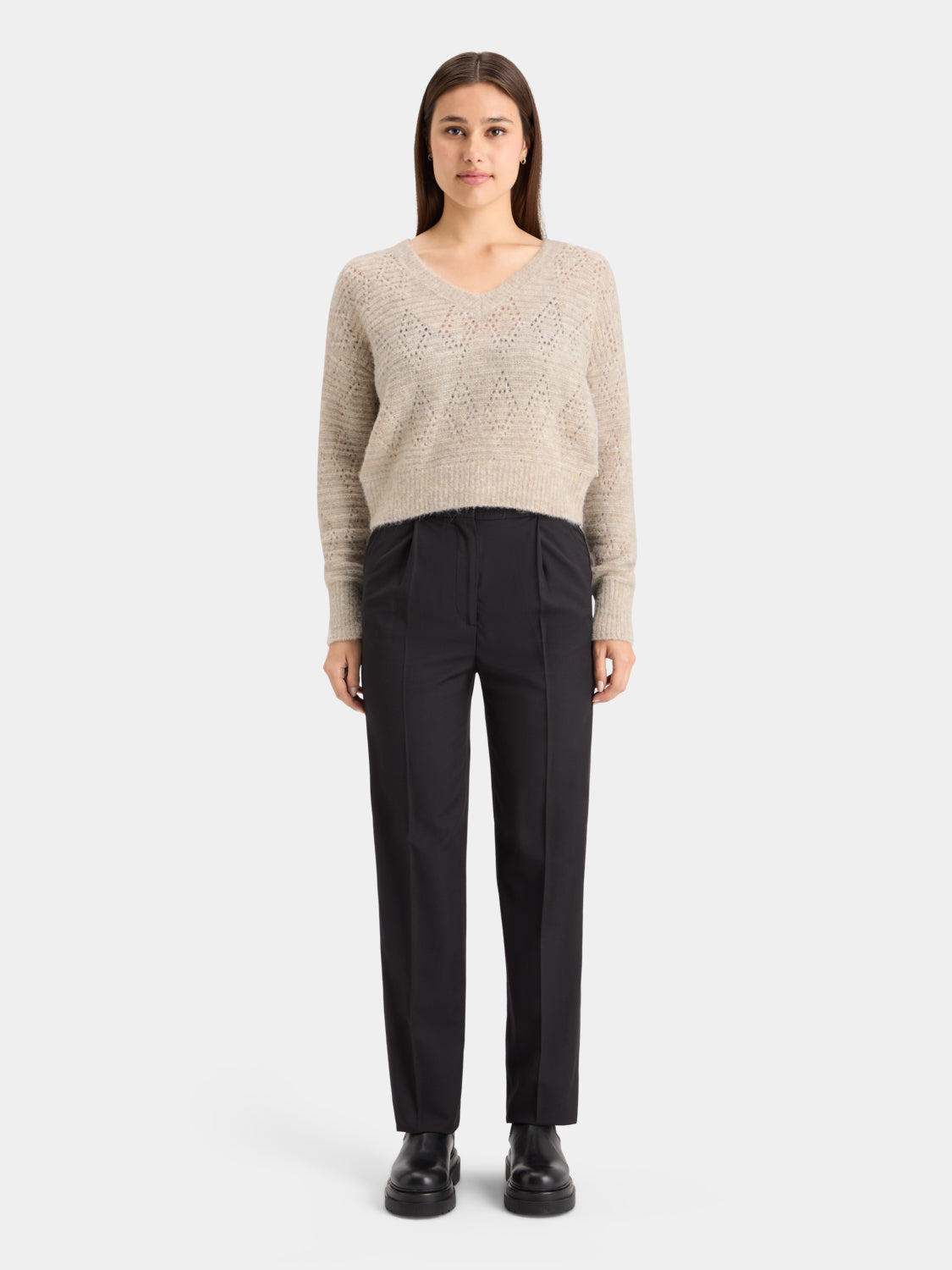 Boucle v-neck pullover - Scotch & Soda NZ