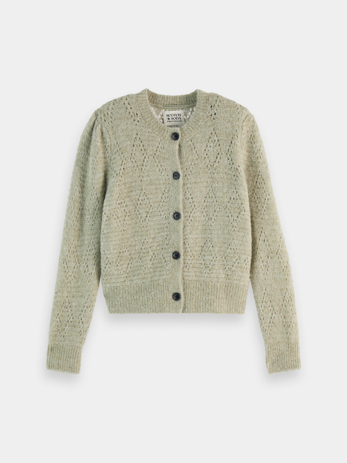 Boucle crewneck cardigan - Scotch & Soda NZ