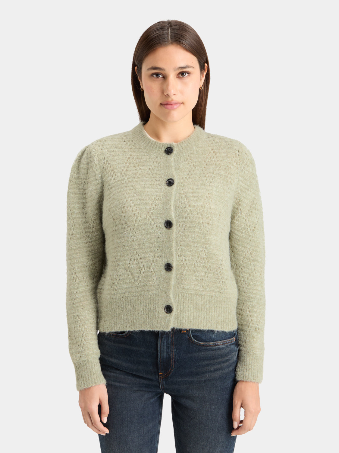 Boucle crewneck cardigan - Scotch & Soda NZ