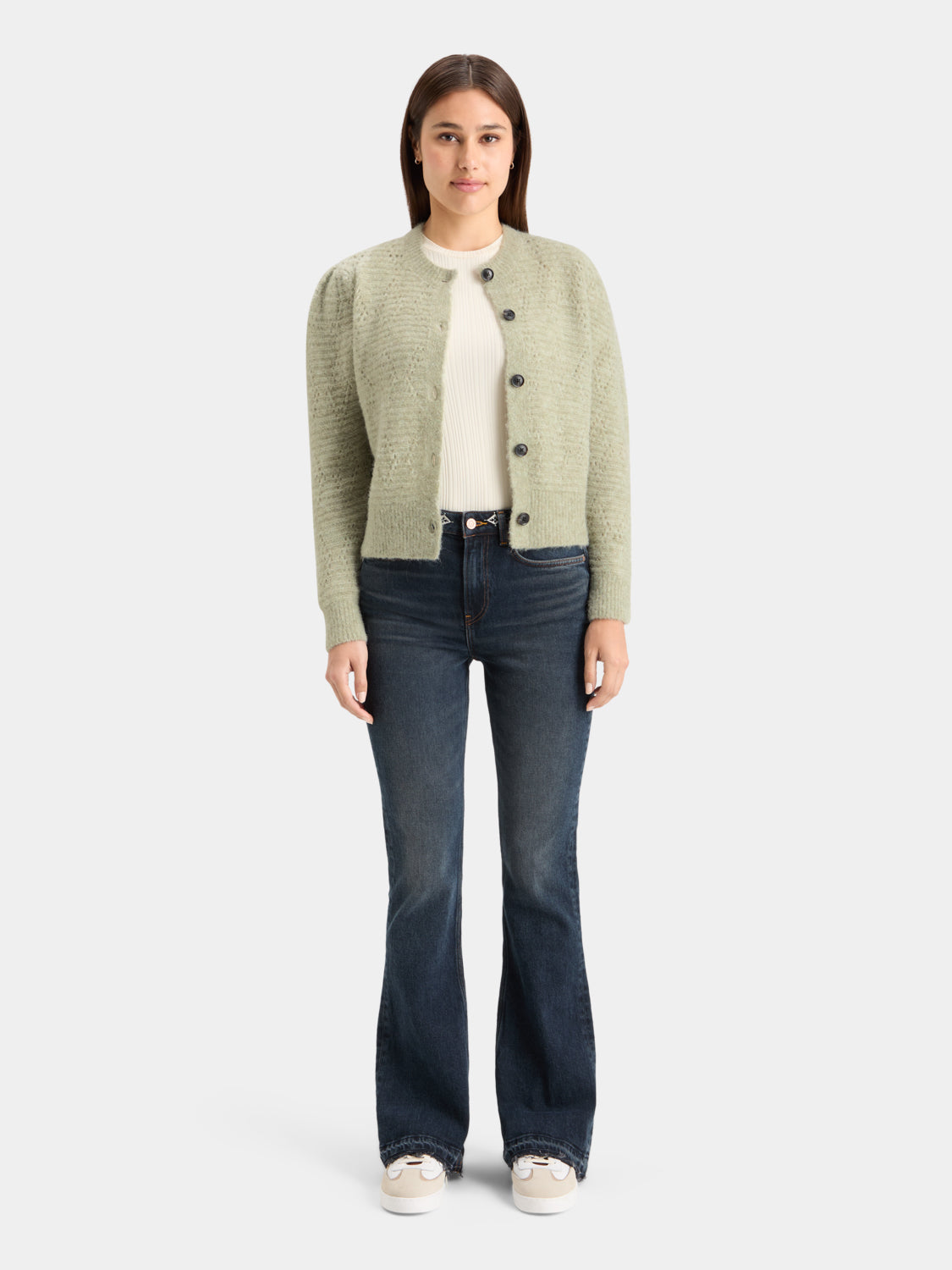 Boucle crewneck cardigan - Scotch & Soda NZ