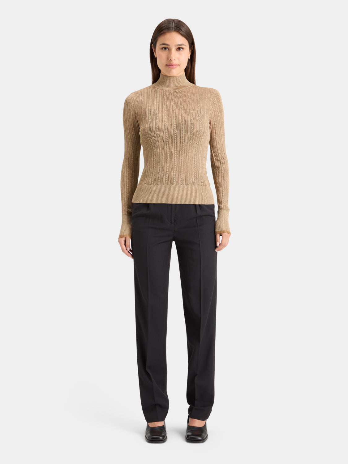 Metallic pointelle knit pullover by Scotch & Soda, featuring lightweight metallic accents and a textured pointelle pattern.