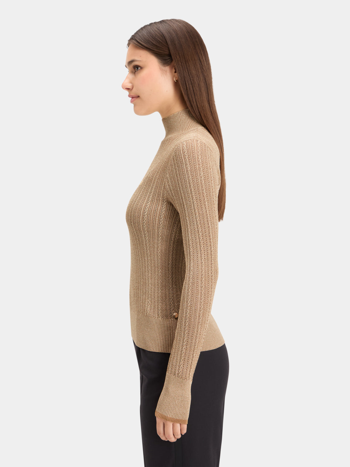 Metallic pointelle knitwear pullover by Scotch & Soda featuring a lightweight, textured metallic knit in a relaxed fit.