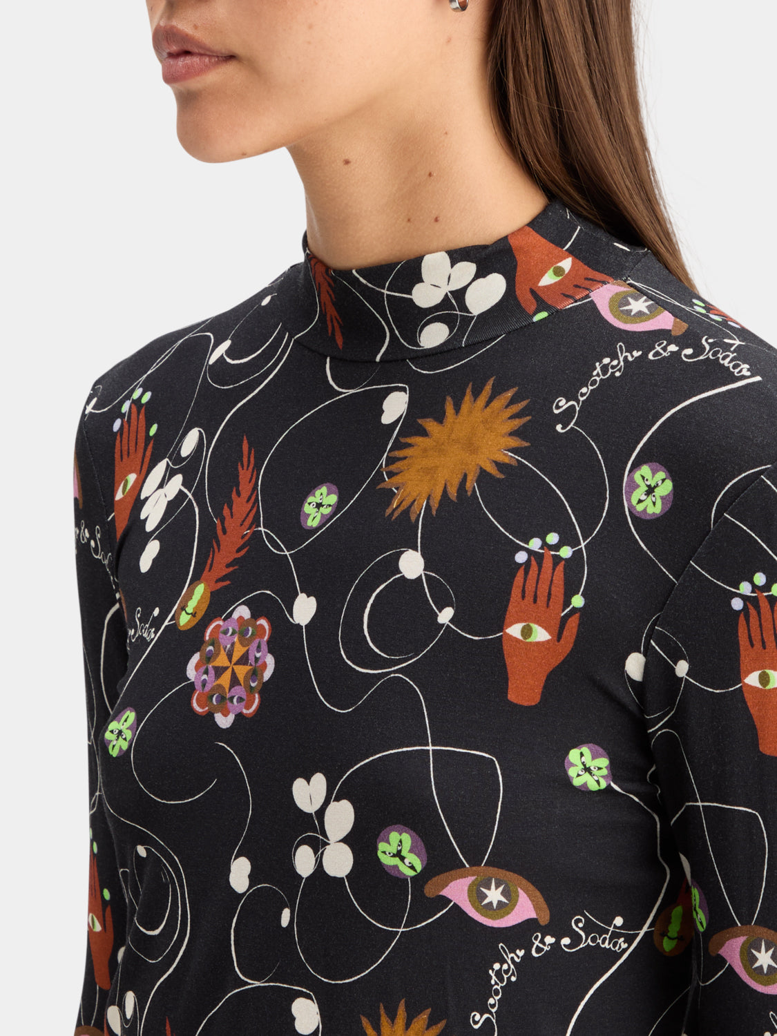 Printed mock neck - Scotch & Soda NZ