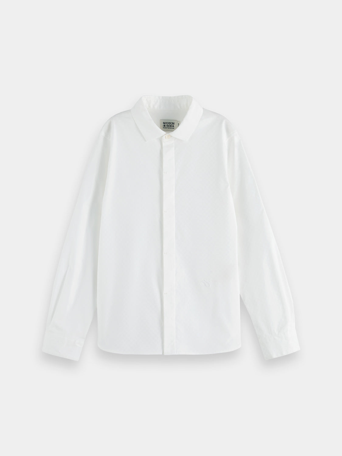Kids' long sleeve classic dress shirt by Scotch & Soda, featuring a stylish collar and button-down front.