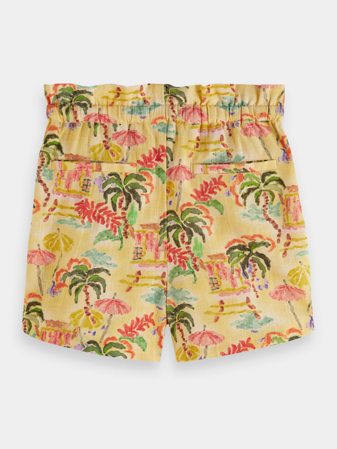 Kids - Printed linen shorts