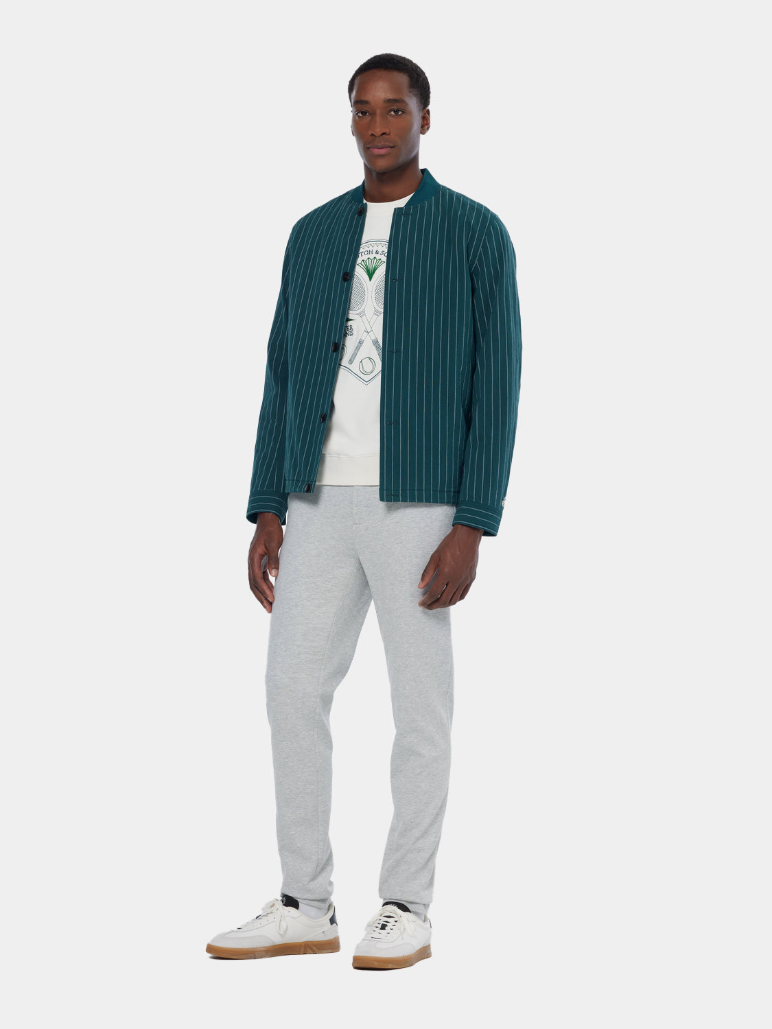 Pinstriped bomber jacket - Scotch & Soda NZ
