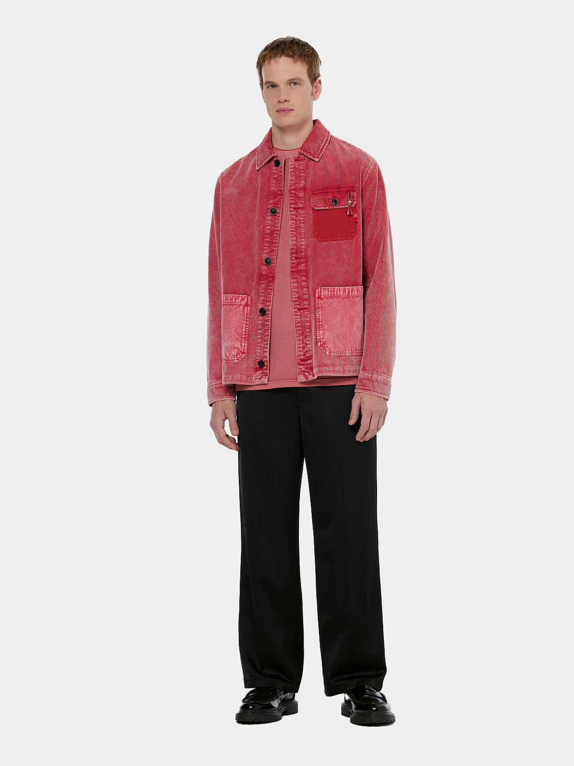 Washed corduroy worker jacket