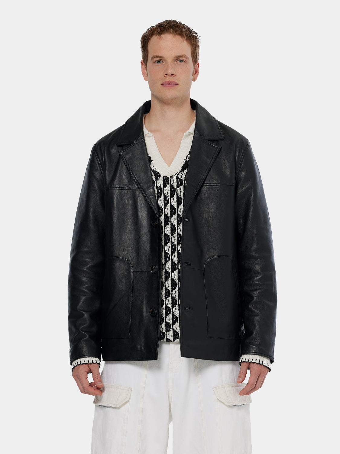 Leather blazer jacket