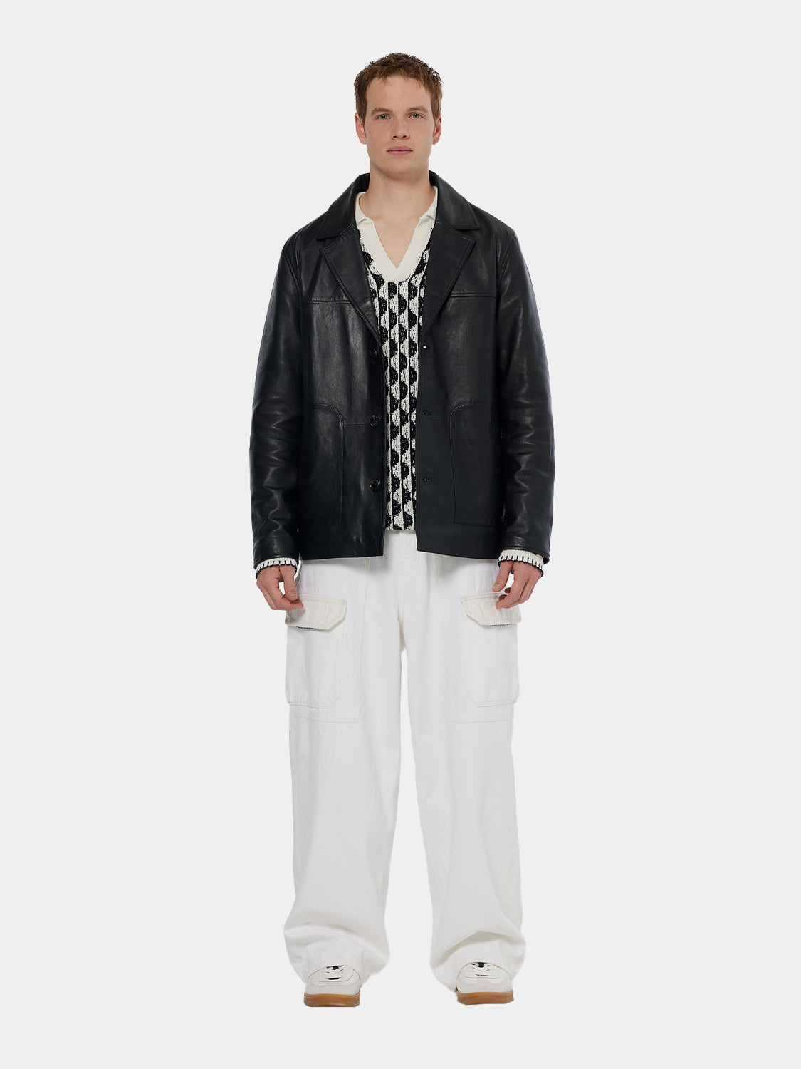 Leather blazer jacket