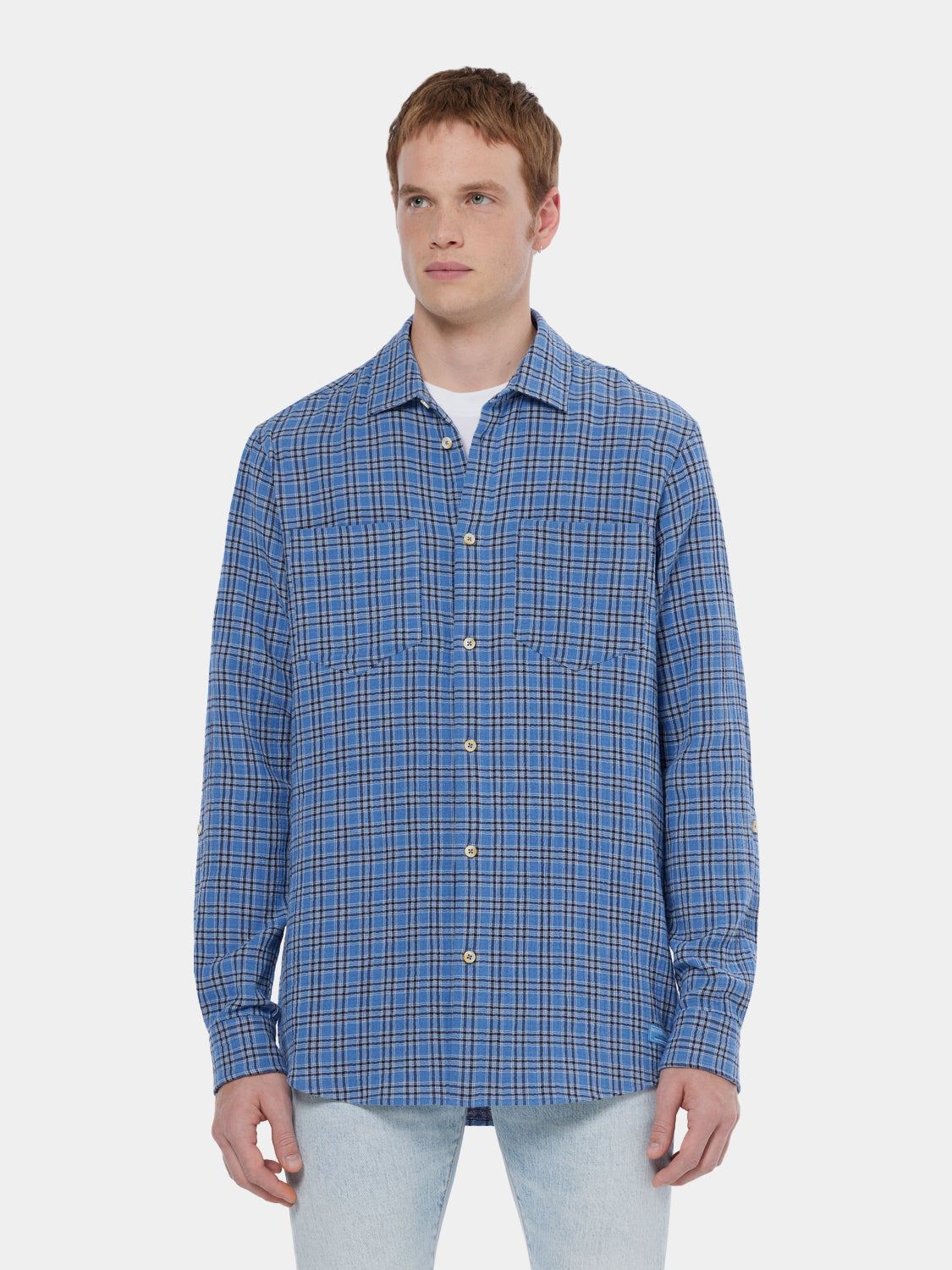 Double face check shirt - Scotch & Soda NZ