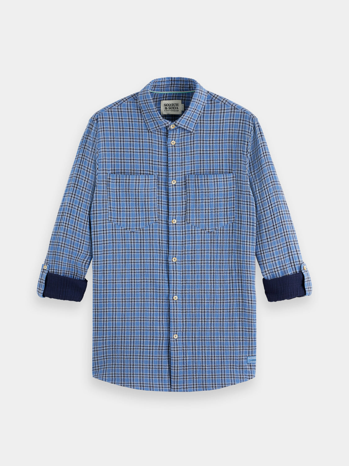 Double face check shirt - Scotch & Soda NZ