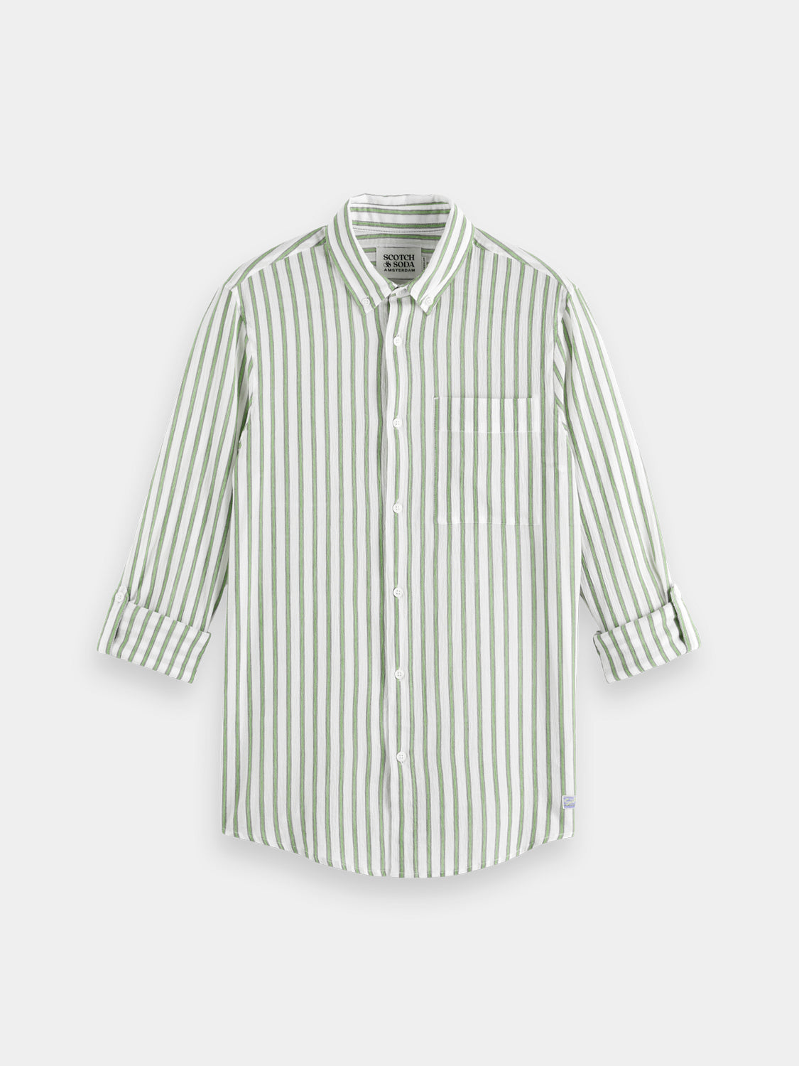 Crinkle striped shirt - Scotch & Soda NZ
