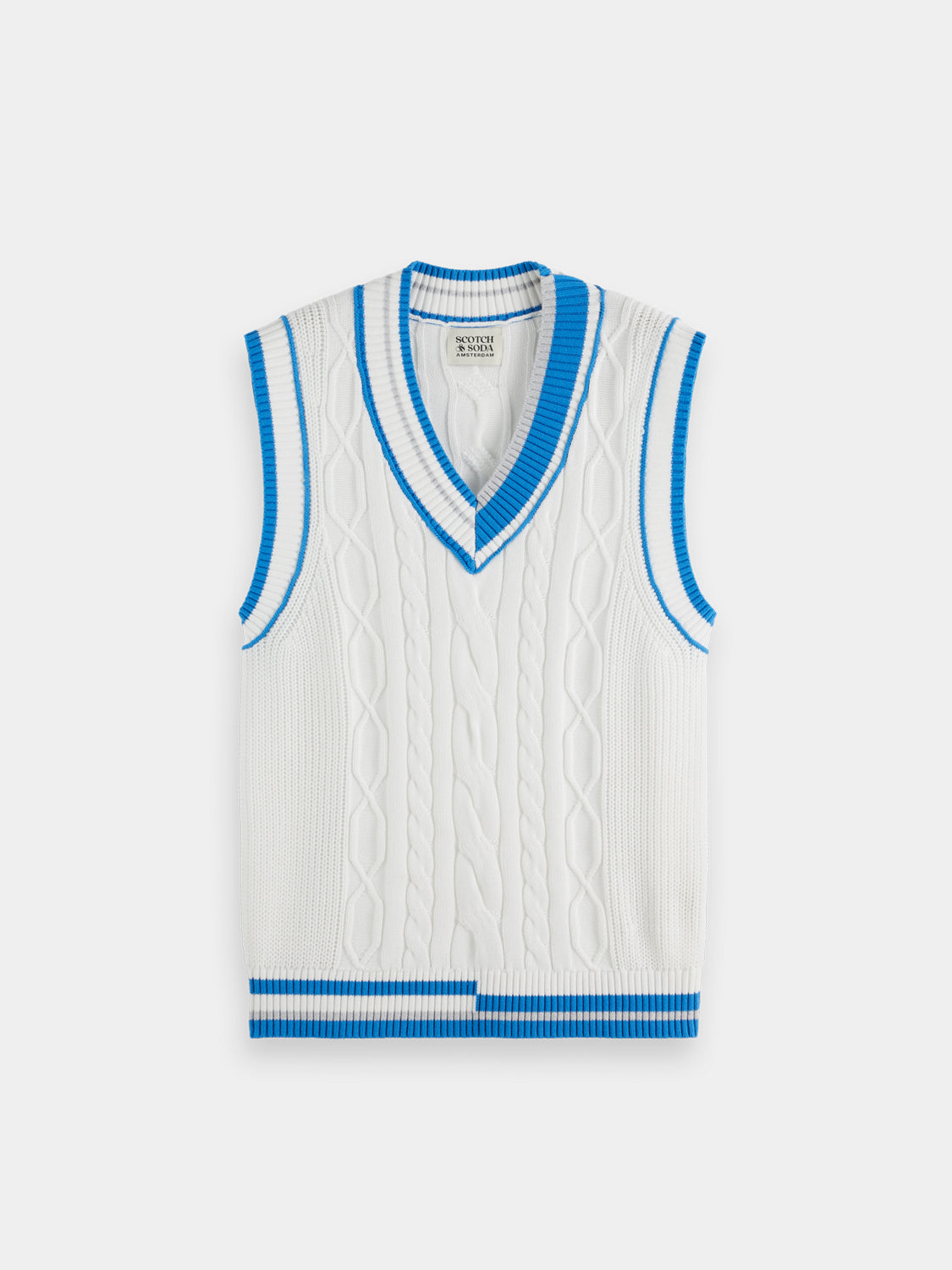 Cable knit vest