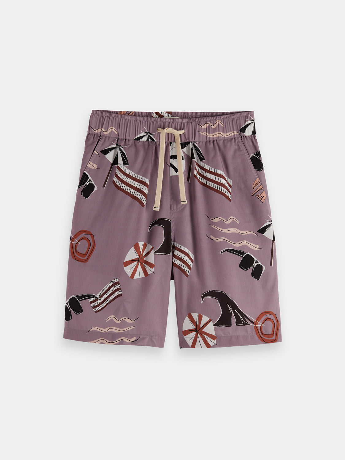 Fave printed shorts by Scotch & Soda featuring a colorful, stylish pattern and casual fit, displayed on a neutral background.