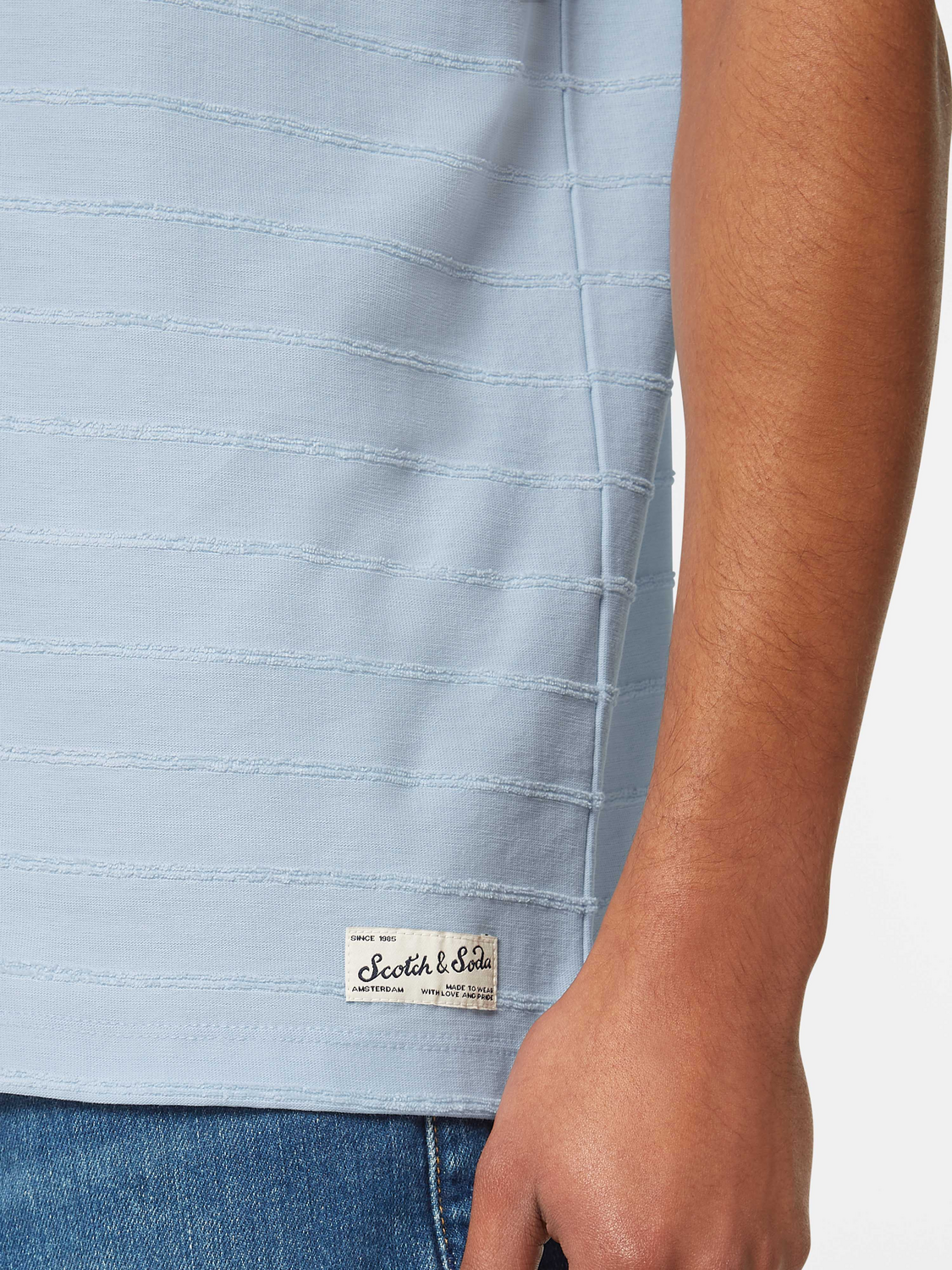 Towelling striped t-shirt - Scotch & Soda NZ