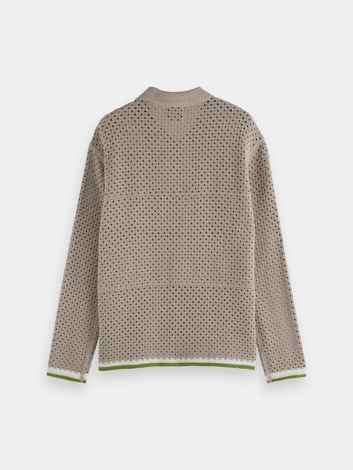 Crochet knitwear shirt by Scotch & Soda featuring intricate crochet patterns and a relaxed fit.