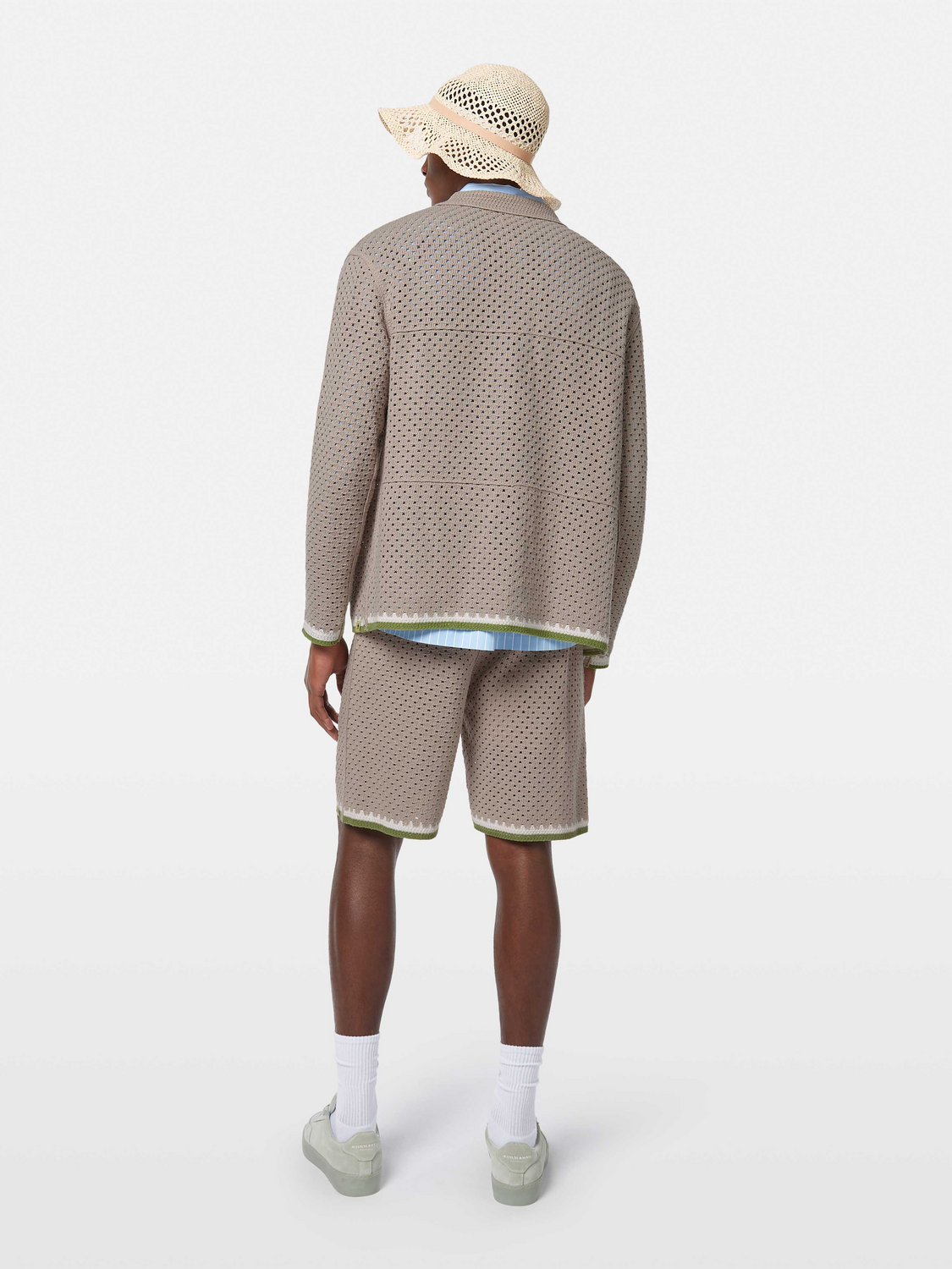 Crochet knitwear shirt by Scotch & Soda, featuring intricate crochet patterns and a relaxed fit in natural tones.