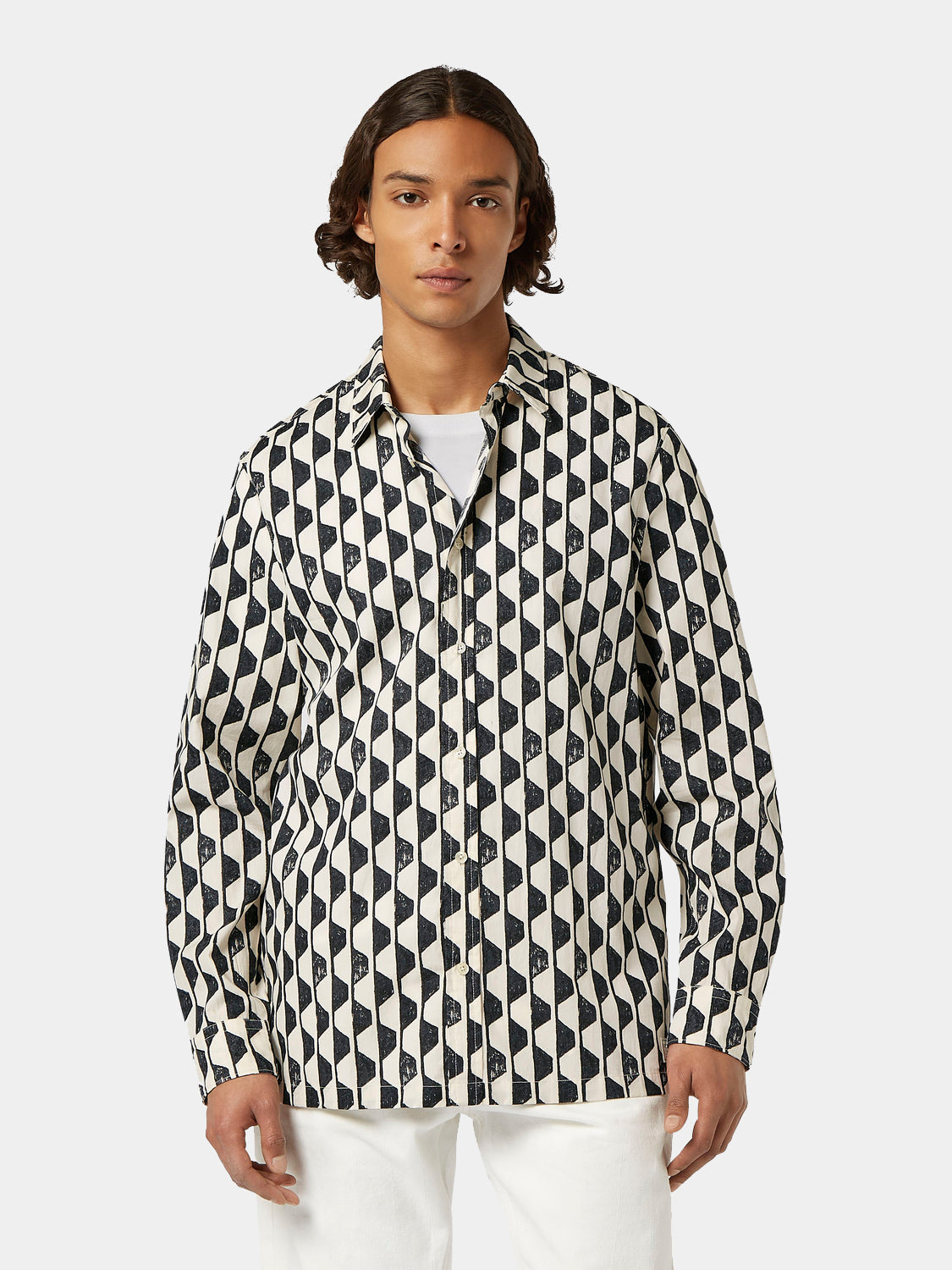 Geo-print shirt