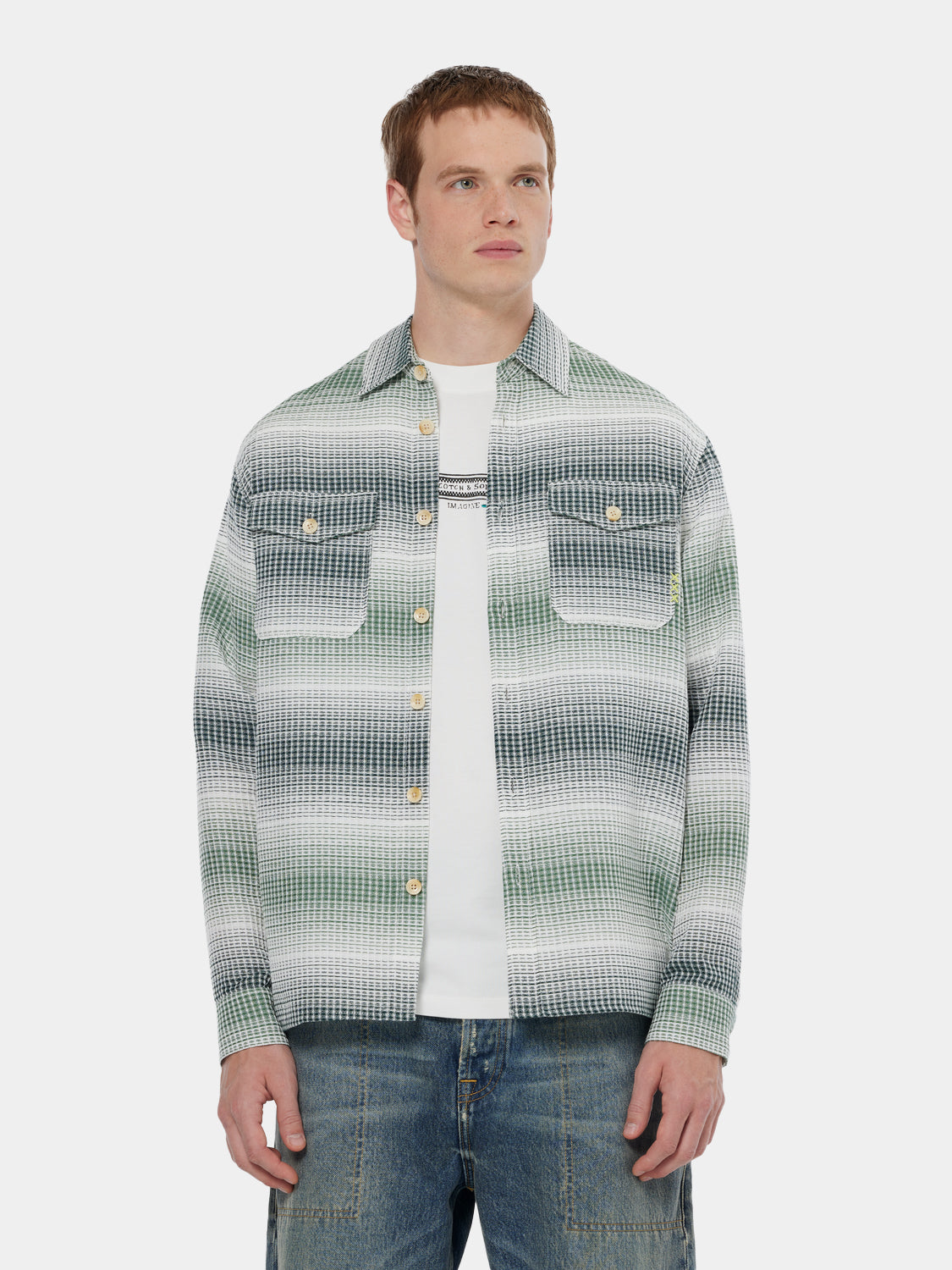 Striped waffle shirt