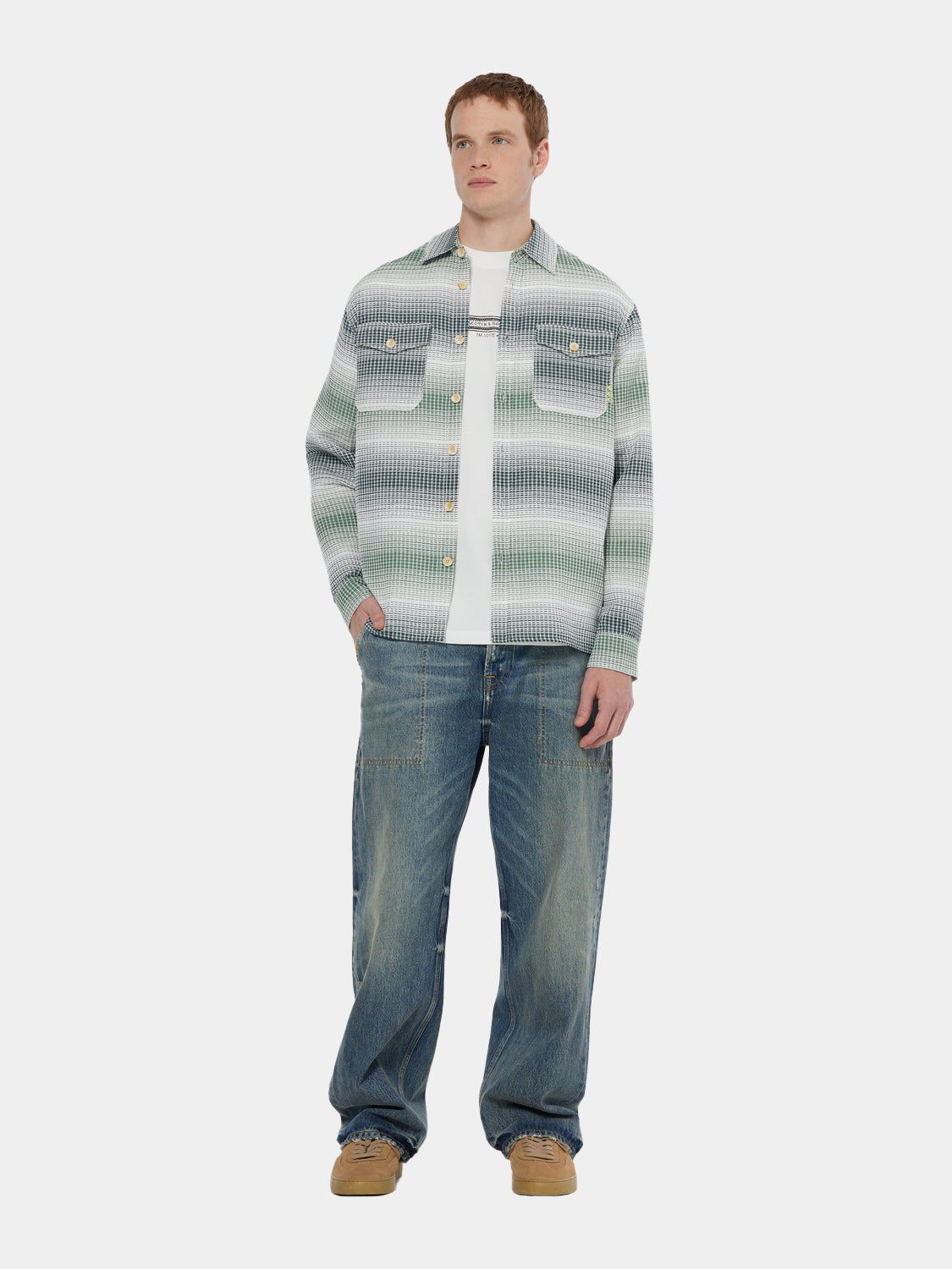 Striped waffle shirt