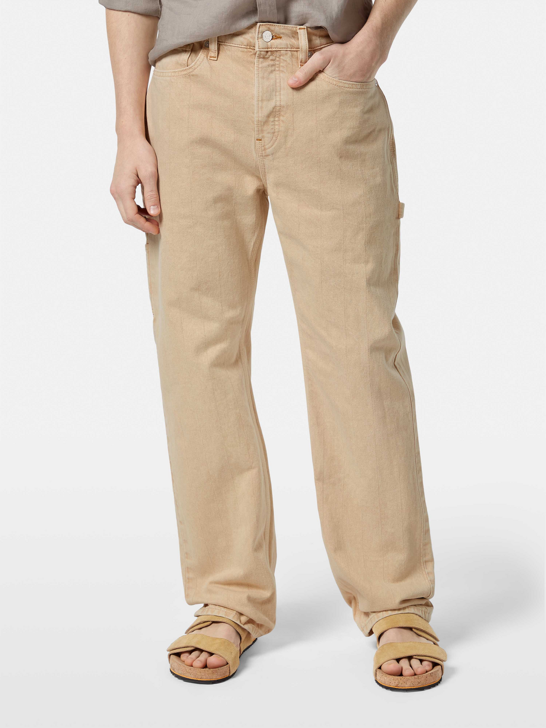 SCOTCH & SODA Verve straight-fit denim jeans shown on a model, featuring classic five-pocket design and medium wash finish.