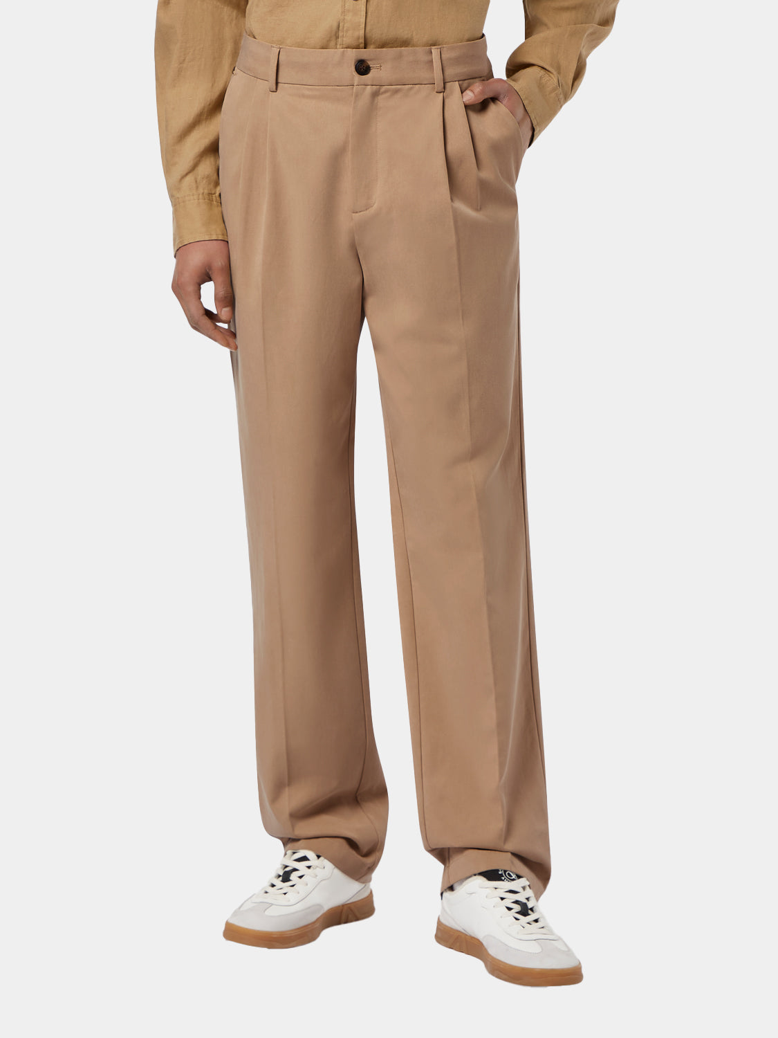 Twill straight fit chinos