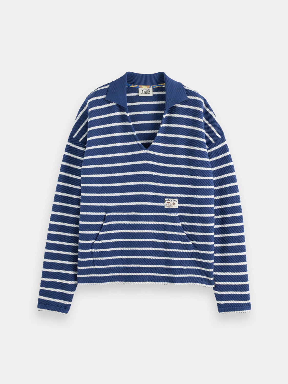 SCOTCH & SODA terry sweatshirt, casual sweats with a relaxed fit, displayed on a neutral background with visible fabric texture.