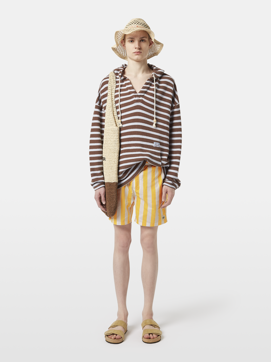 Striped terry hoodie from Scotch & Soda, casual sweats with a cozy, textured fabric and bold stripe pattern.