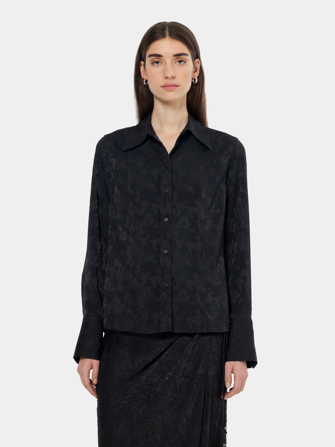 Satin jacquard shirt
