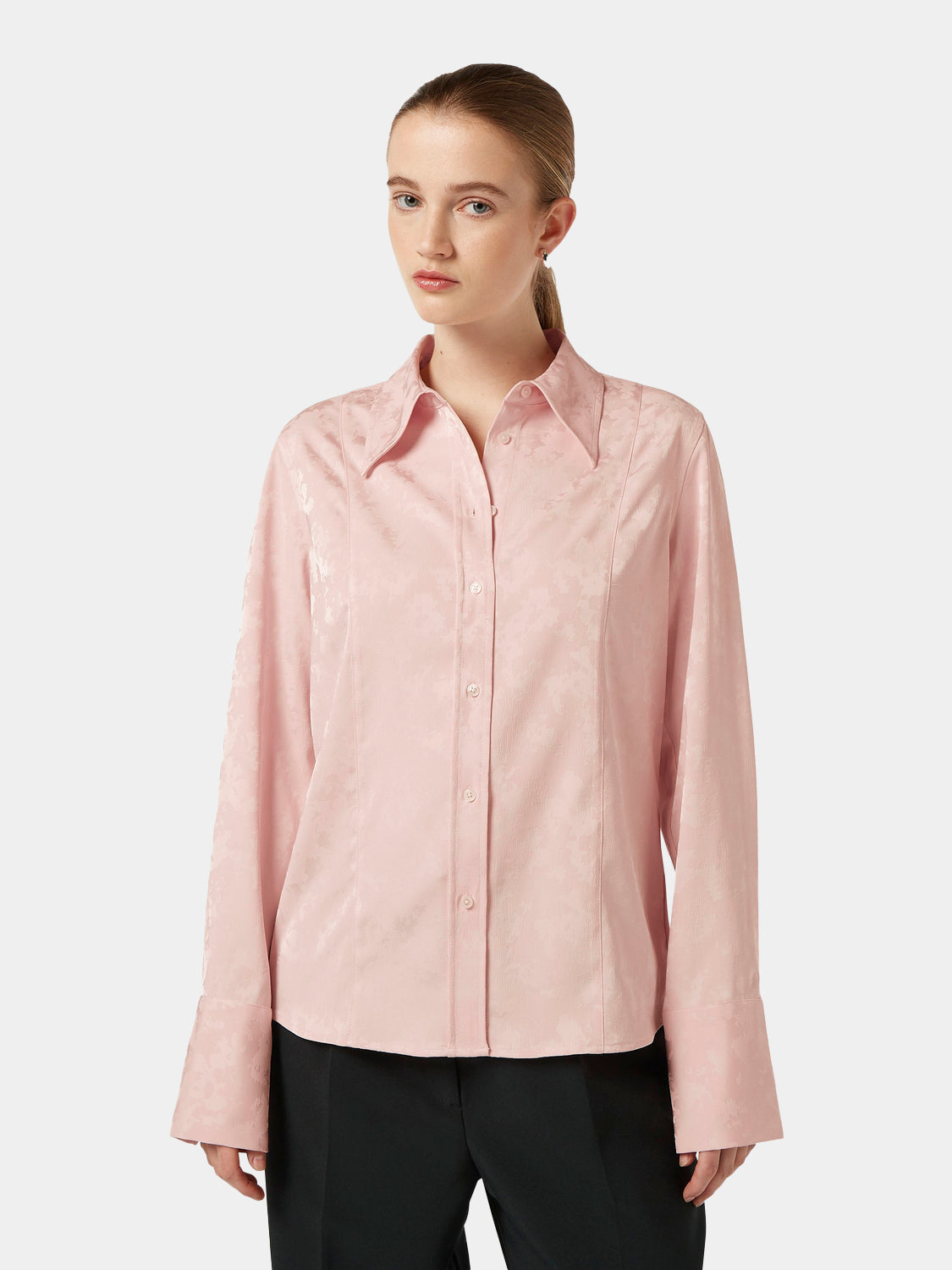 Satin jacquard shirt