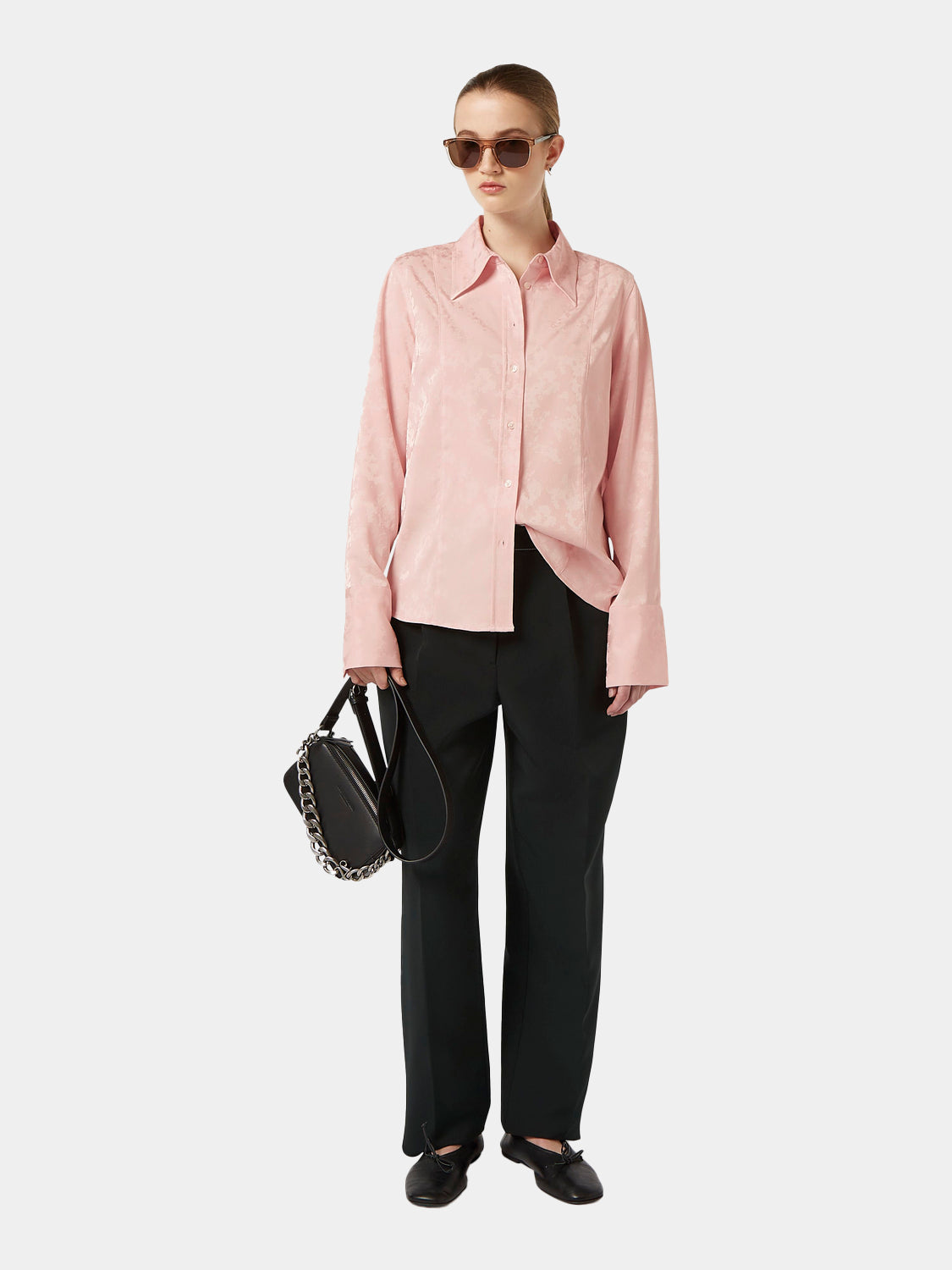 Satin jacquard shirt